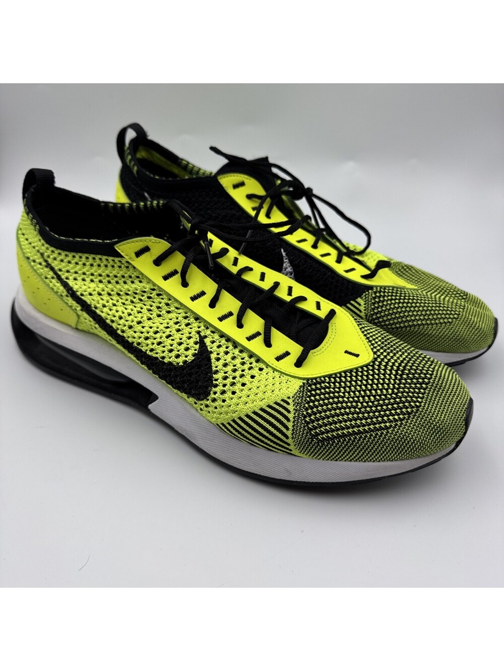 Nike Air Max Flyknit Racer Mens 12 Volt Black FD4610-700 Running Shoes Low Top